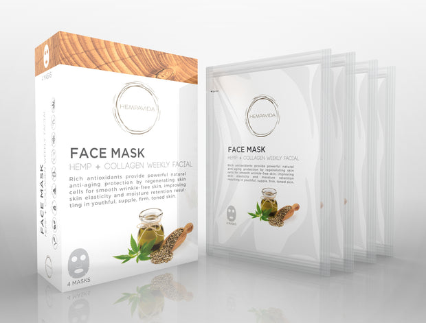 hemp collagen peel off face mask kit from hempavida.com Los Angeles California. hemp & collagen nourishing under eye treatment.
